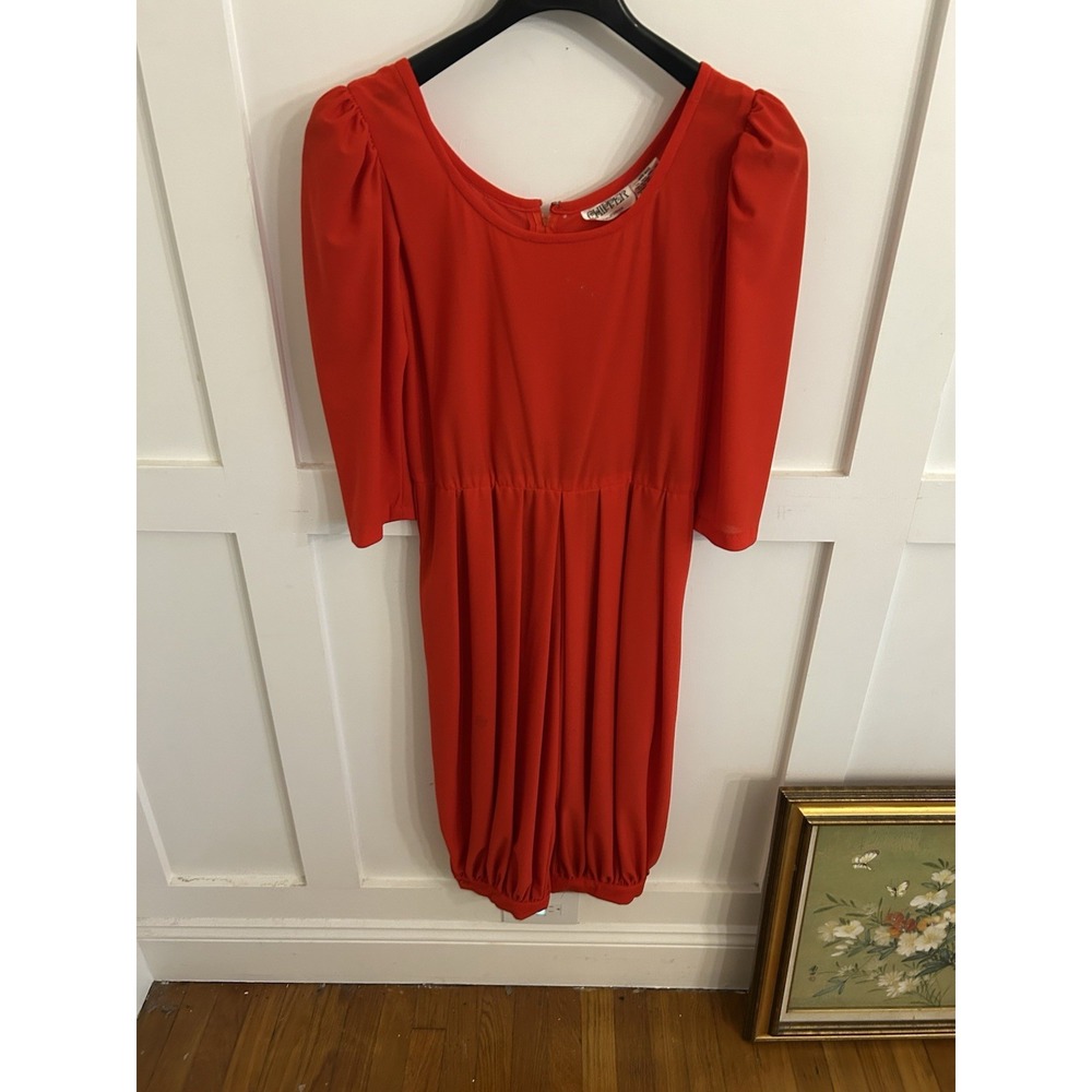 VTG Chipper California 70s Jumpsuit Red Ballon Cuffed Legs Puff Slvs Romper S/M